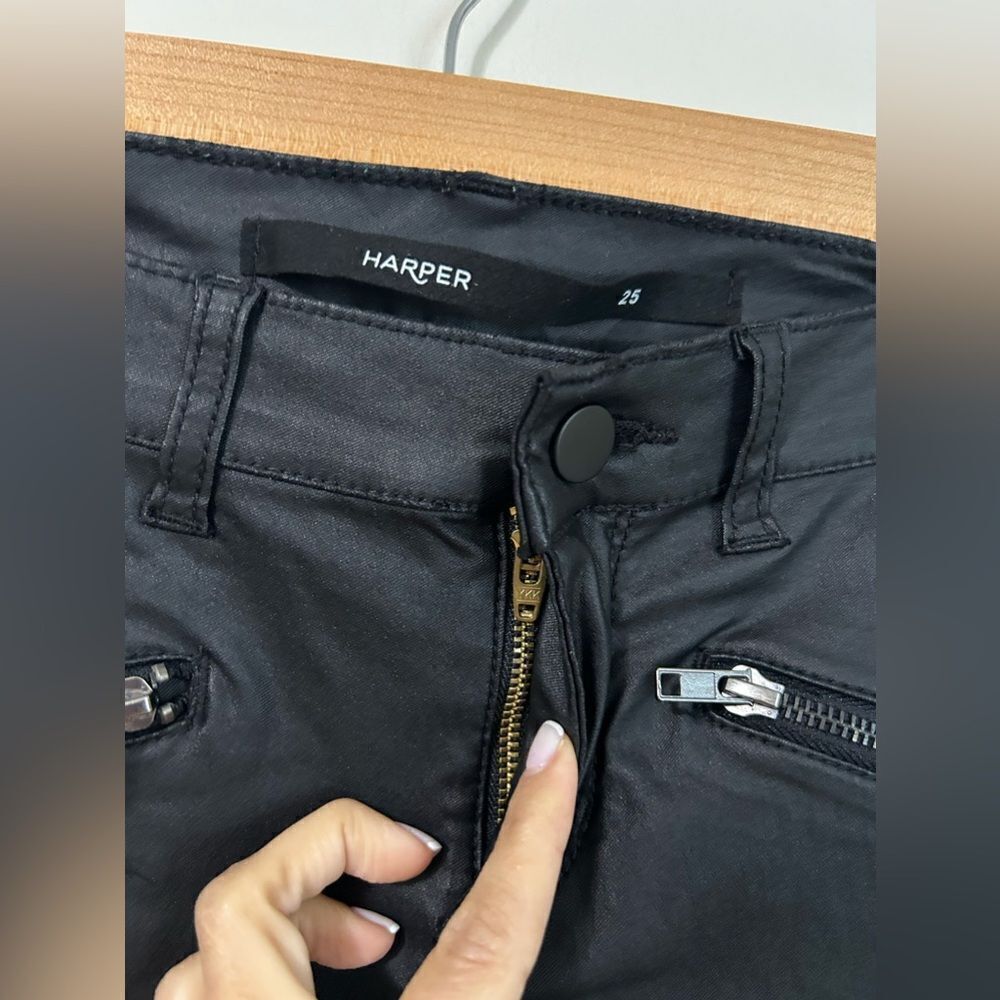 Harper (Francesca's) Coated Black Skinny Jeans - Picture 3 of 9